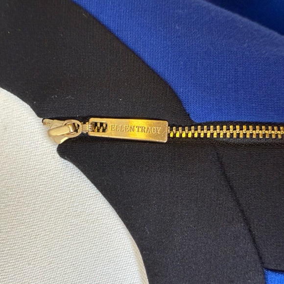 Ellen Tracy Colorblock Shift Dress  Black And Blue 3/4 Sleeve Women’s Size 12 - Picture 6 of 9